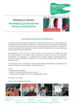 Herstellung provisorischer Kronen und Br&uuml;cken - deppe dental gmbh