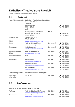 Aktuelles Adress- und Telefonverzeichnis der - Universität Erfurt