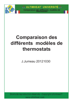 Comparaison des différents modèles de thermostats