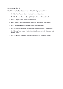 Administrative Council The Administrative Board is composed - ZIB
