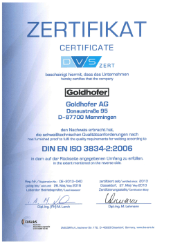 Download SGS DIN ISO 3834-2 Zertifikat - Goldhofer