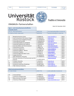 ERASMUS-Partnerschaften - Universität Rostock