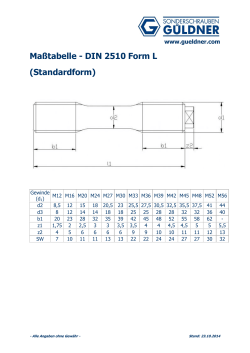 Maßtabelle - DIN 2510 Form L