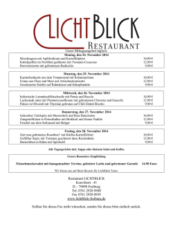 Mittagstisch  - Cafe & Restaurant Lichtblick