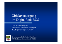 141014_Schulung IBK_Digitalfunk und OV - Sachsen-Anhalt