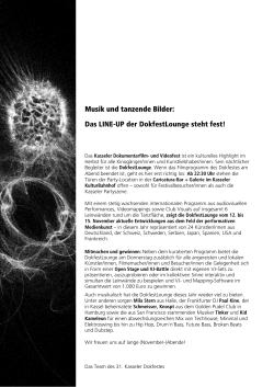 Presseinformation zur DokfestLounge_Oktober 2014 - Kasseler