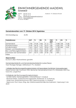 Gemeindewahlen 2014 - Resultate - Madiswil