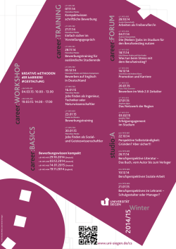 Das aktuelle Semesterprogramm des Career Service gibt es hier im