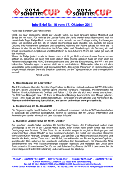 Infobrief 10 - Schotter-Cup