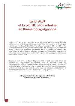1 La loi ALUR et la planification urbaine en Bresse bourguignonne