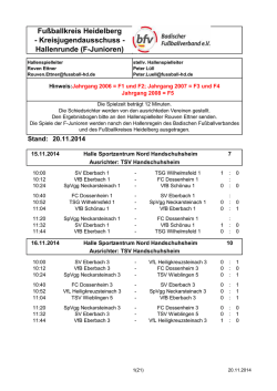 Hallenspielplan F-Junioren - Badischer Fu&szlig;ballverband
