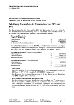 Ratsbericht September - Oktober 2014 - Gemeinde Oberrieden