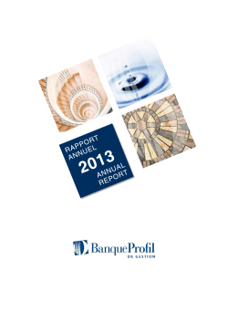 annual report 2013 - Banque Profil de Gestion