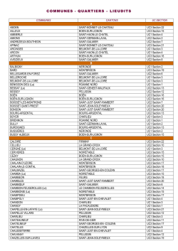 liste communes de la loire par UC et sections