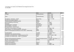 Liste der auszusondernden Bücher 2014 - Amtsgericht Nauen