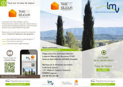 Guide de la t&eacute;l&eacute;d&eacute;claration - Taxe de s&eacute;jour | Luberon Monts de