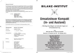 22.10.2014 Umsatzsteuer Kompakt - Bilanz-Institut