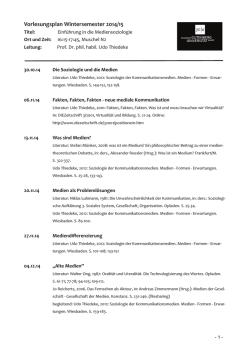 Einführung in die Mediensoziologie - staff.uni-mainz.de