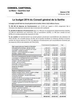 Le budget 2014 du Conseil général de la Sarthe