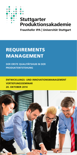 REQUIREMENTS MANAGEMENT - Fraunhofer IPA