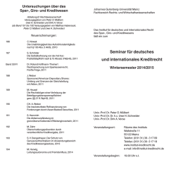 Seminartermine WS 2014/15 des Mainzer Instituts für deutsches und