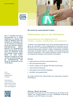 Referendare (w/m) - DIN Deutsches Institut für Normung e.V.