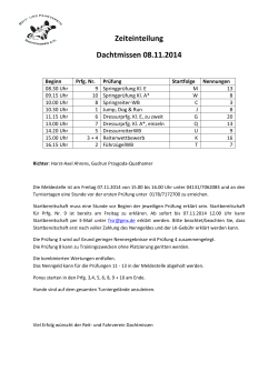 Zeiteinteilung Dachtmissen 08.11.2014 - RUF Dachtmissen