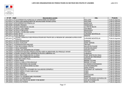 Liste des organisations de producteurs fruits et L&eacute;gumes