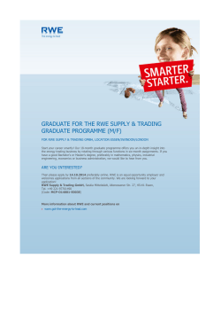 graduate for the rwe supply & trading graduate programme (m/f)