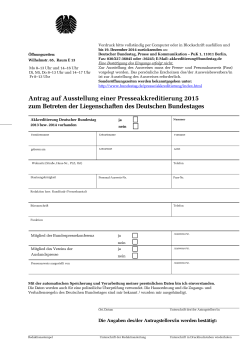 Formular für eine Jahresakkreditierung 2015 beim Deutschen