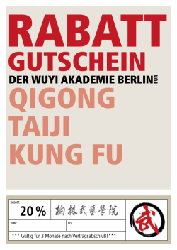 Rabatt-Geschenk-Karten - WuYi Akademie Berlin