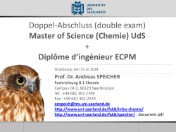 Doppel-Abschluss (double exam) Master of Science (Chemie)