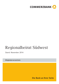 Regionalbeirat Südwest  - Commerzbank