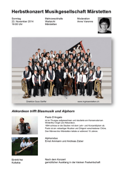 Herbstkonzert Musikgesellschaft M&auml;rstetten - MG M&auml;rstetten