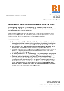 G&ouml;tzenturm statt Stadtkirche - B&uuml;rgerinitiative Lennep
