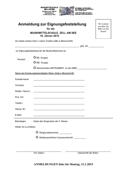 Eignungsfeststellung Anmeldeformular - Hauptschule Zell am See