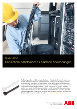 Spec-Kon - ABB Schweiz AG, Niederspannungsprodukte: Home