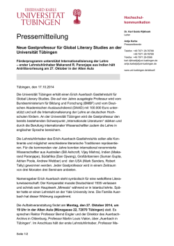 Pressemitteilung - Universität Tübingen