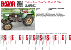Traktor Steyr 15-er Typ 80 mit 13 PS - Oldtimer - Bazar.at