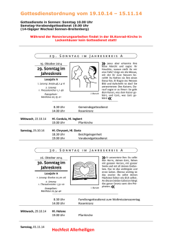 Gottesdienstordnung vom 19.10.14 - Pfarrei Breitenberg