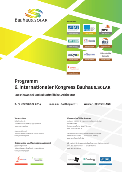 Konferenzprogramm zum Ausdrucken  - Bauhaus.SOLAR