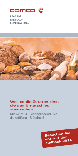 Flyer-Download zur südback 2014 - COMCO