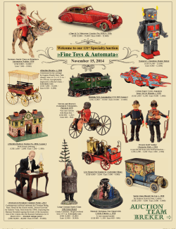 Fine Toys & Automata« November 15, 2014 - Auction Team Breker