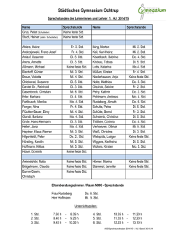 Sprechstundenplan - St&auml;dtisches Gymnasium Ochtrup