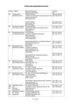 Kantonale Apothekervereine - pharmaSuisse