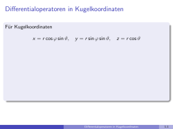 Differentialoperatoren in Kugelkoordinaten