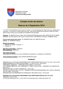 Conseil Municipal Ordinaire – 8 septembre 2014