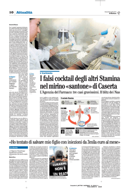 I falsi cocktail degli altri Stamina, un medico di Caserta nel mirino