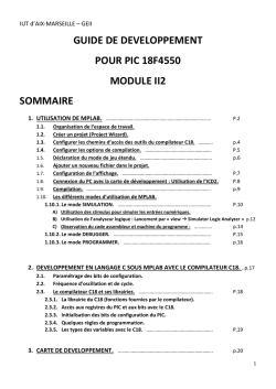 guide de developpement pour pic 18f4550 module ii2 sommaire