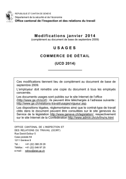 Modifications - République et canton de Genève